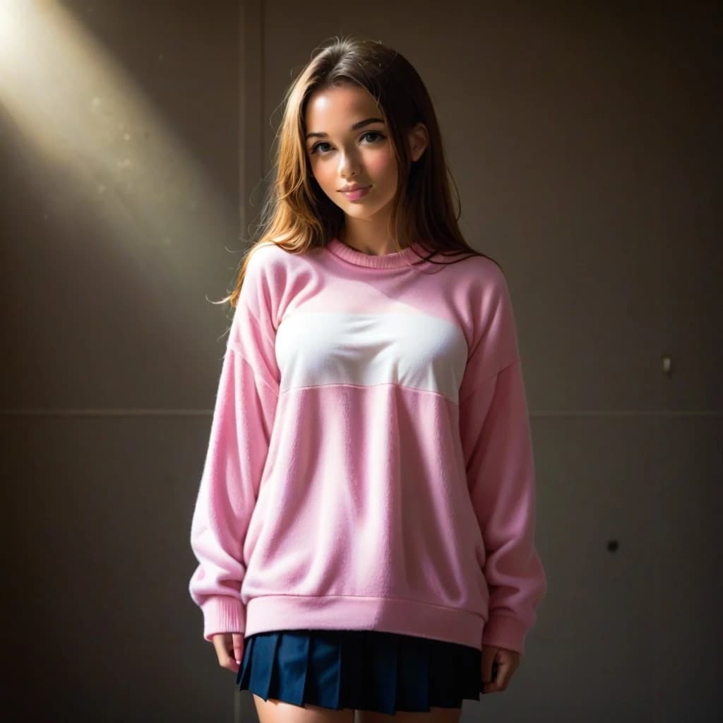 AI generated anime schoolgirl style example